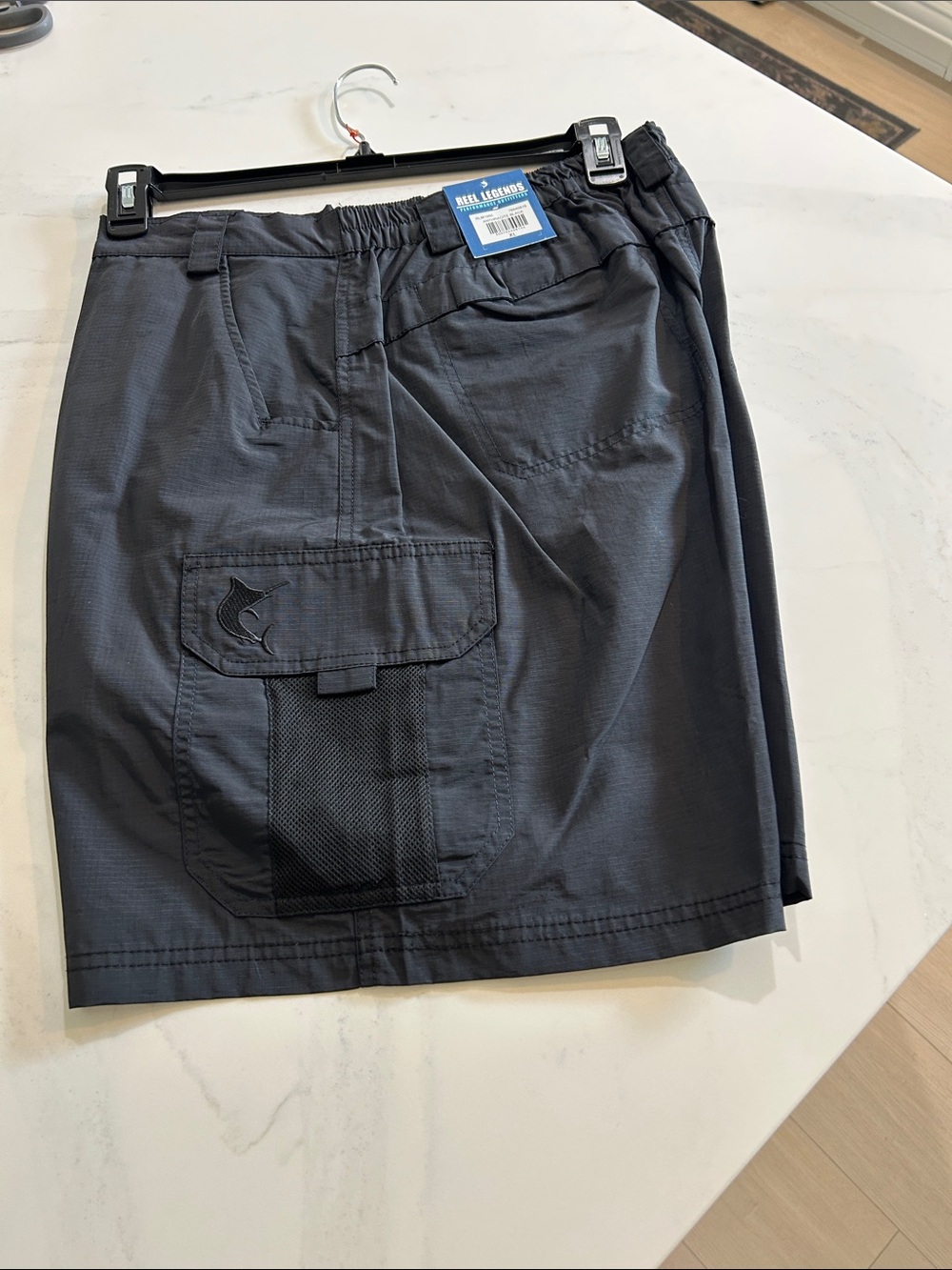 Reel Legends Black Utility Mini Skort with Pocket Detail